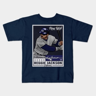 Reggie Jackson New York Y Throwback Card Kids T-Shirt